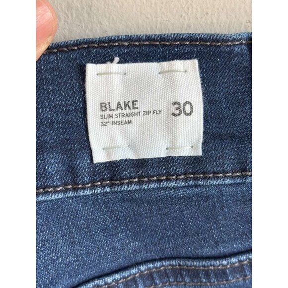 Hudson Blake Mens Jeans Slim Straight Zip Fly Blue Denim 32” Inseam Size 30 - Picture 6 of 13